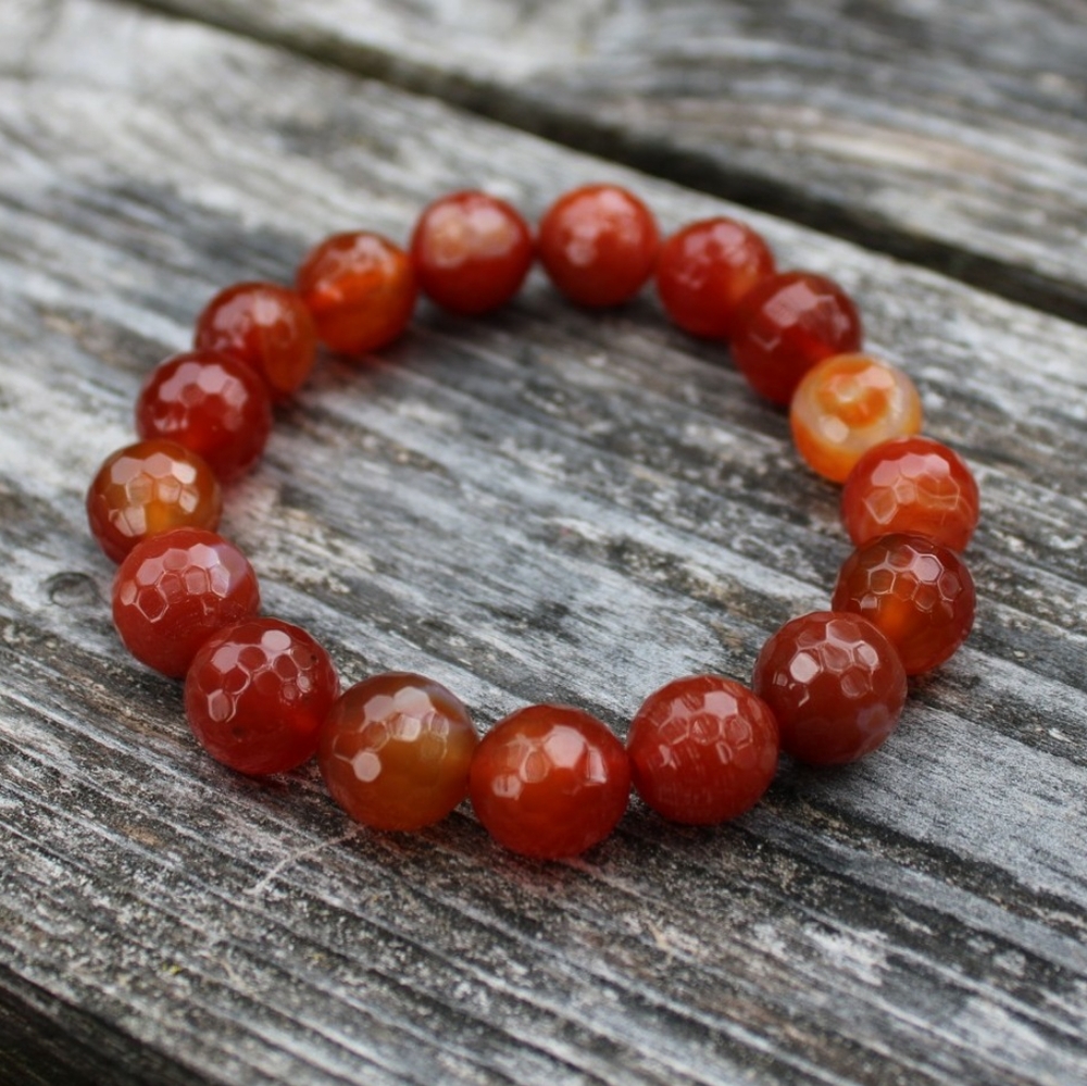 Chunky Carnelian Mala Bracelet